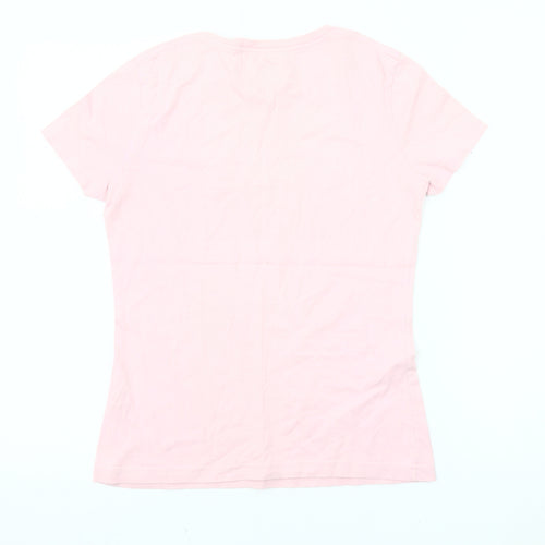 Jack Wills Women's Pink T-Shirt, Size 4, Casual Crew Neck