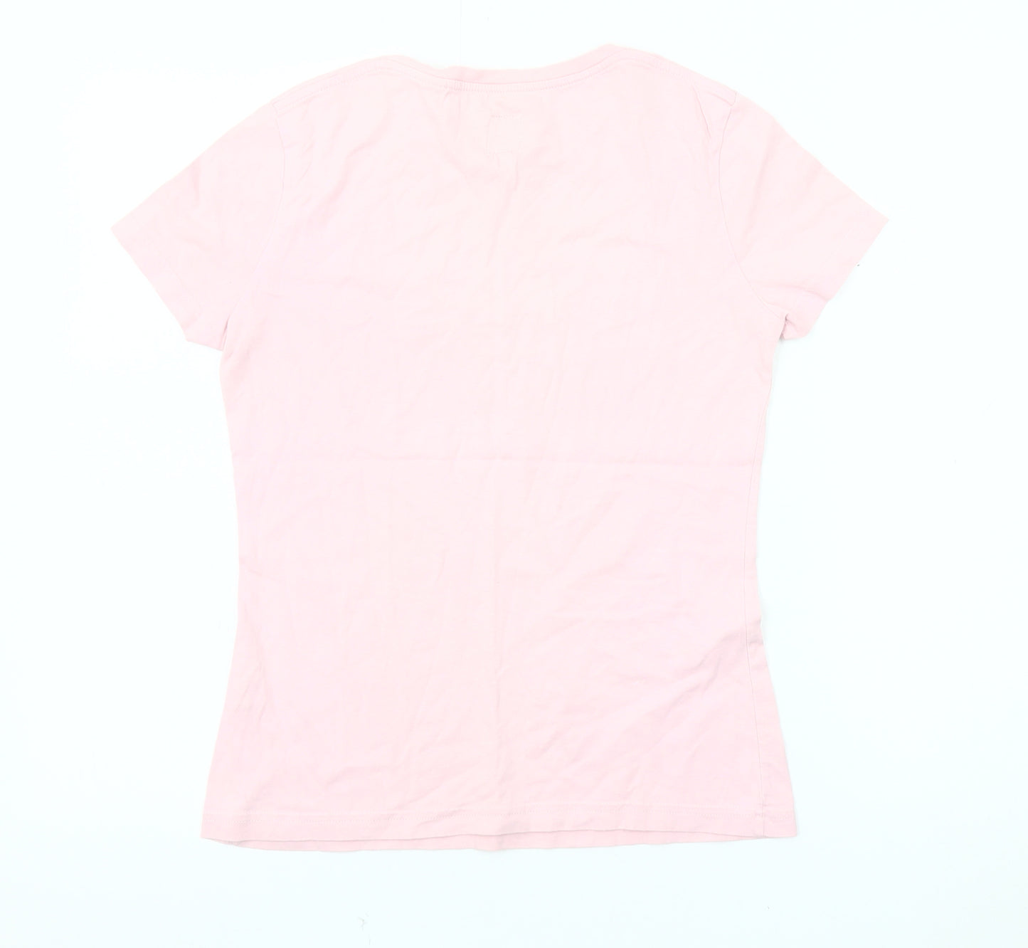 Jack Wills Women's Pink T-Shirt, Size 4, Casual Crew Neck