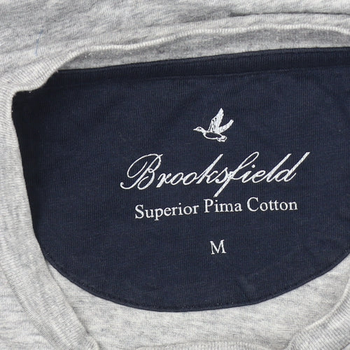 Brookfield Men's Grey Cotton Crew Neck T-Shirt M