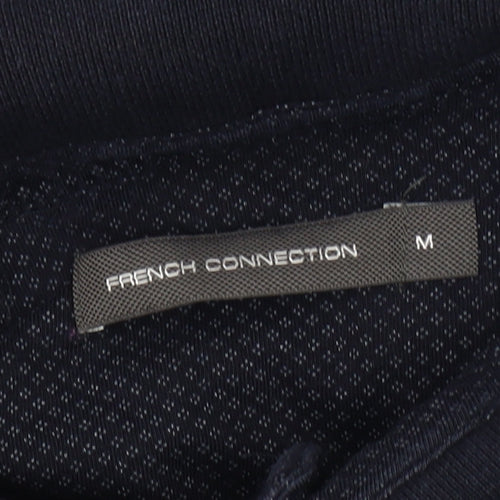 French Connection Men's Black Polo, M, Short Sleeve, Cotton