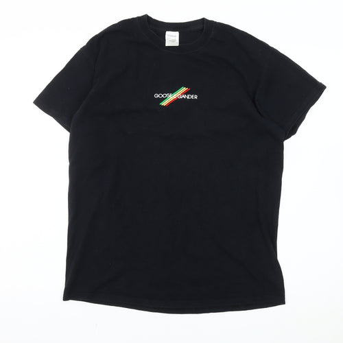 Goose and Gander Men's Black Medium Embroidered T-Shirt