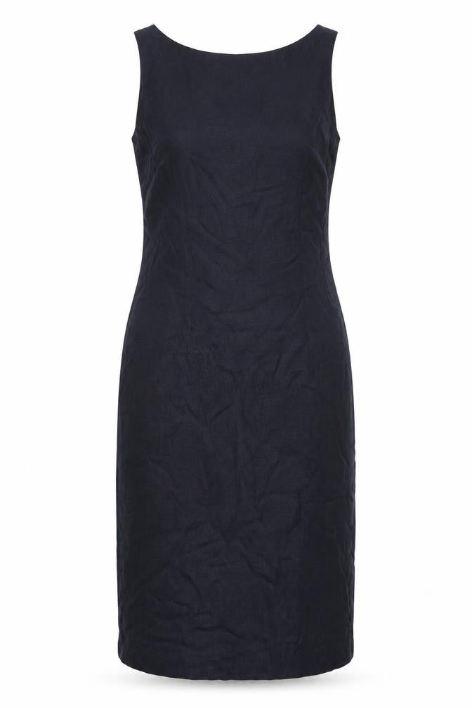Front view of Hobbs Women Blue Scoop Neck Dress, size 12