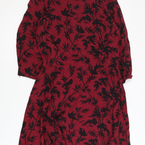 Oasis Women's Red Animal Print Dress, Size 12