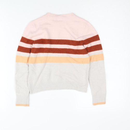 Reiss Girls Pink Striped Pullover Jumper, Size 9-10 Years