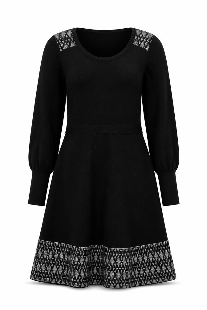 Oasis Women's Black XS Knit Dress Scoop Neck