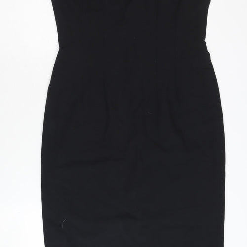 Warehouse Women's Black Midi Sheath Dress Size 12