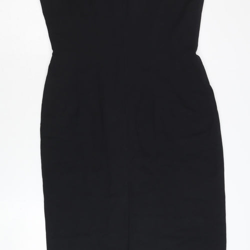 Warehouse Women's Black Midi Sheath Dress Size 12