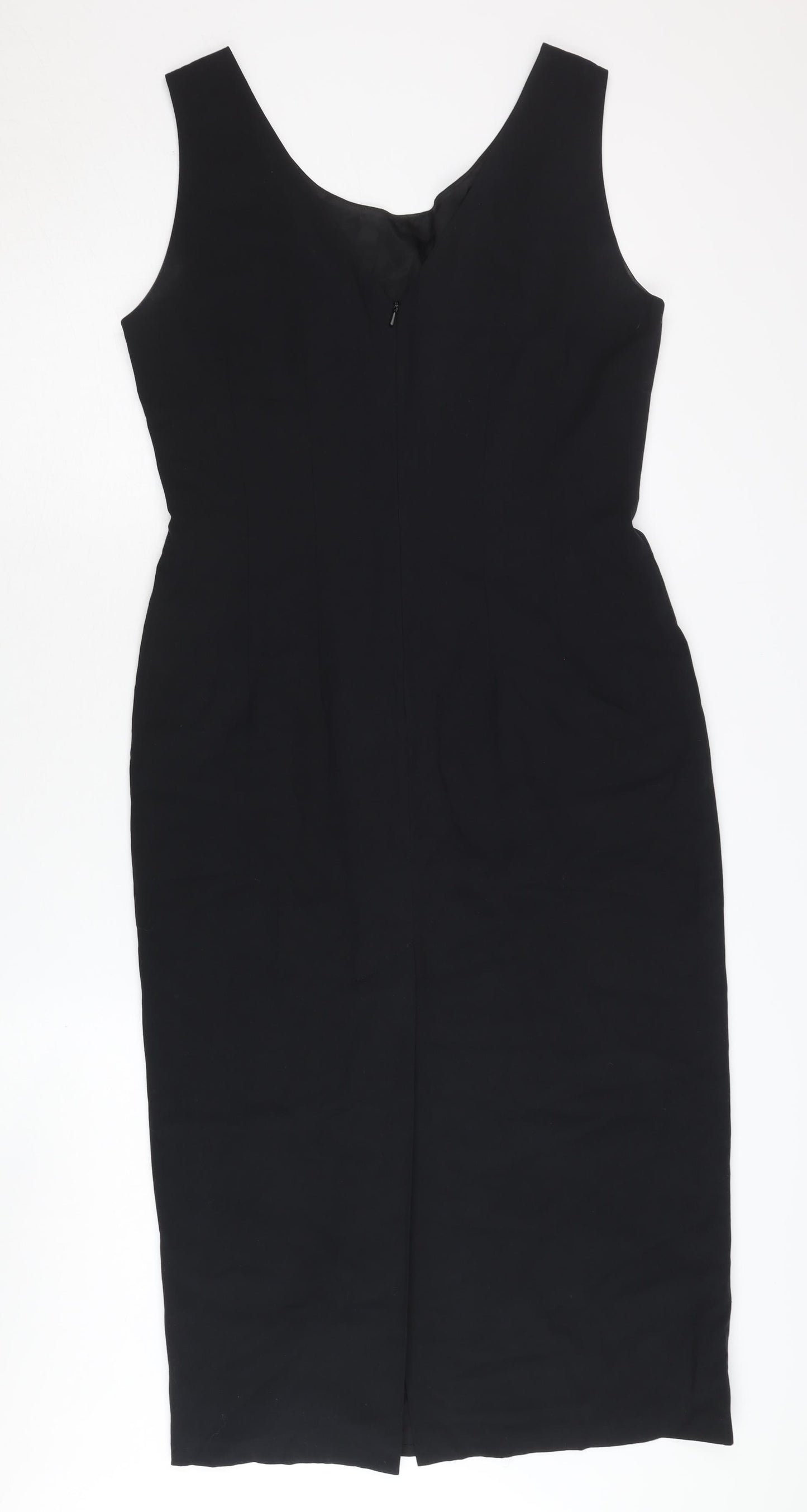 Warehouse Women's Black Midi Sheath Dress Size 12