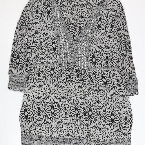 Rocha, John Rocha Women's Black Geometric Dress, Size 20