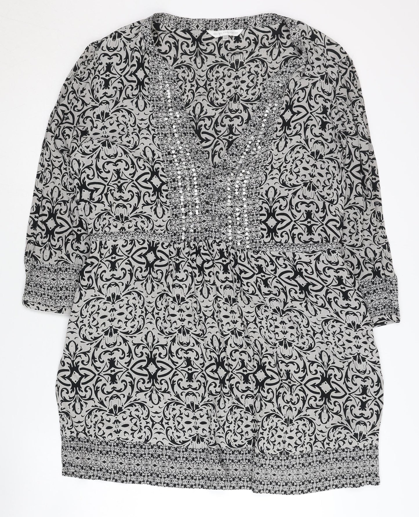 Rocha, John Rocha Women's Black Geometric Dress, Size 20