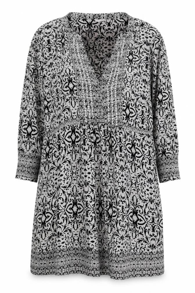 Front view of RJR.John Rocha Women's Black Geometric Dress, size 20