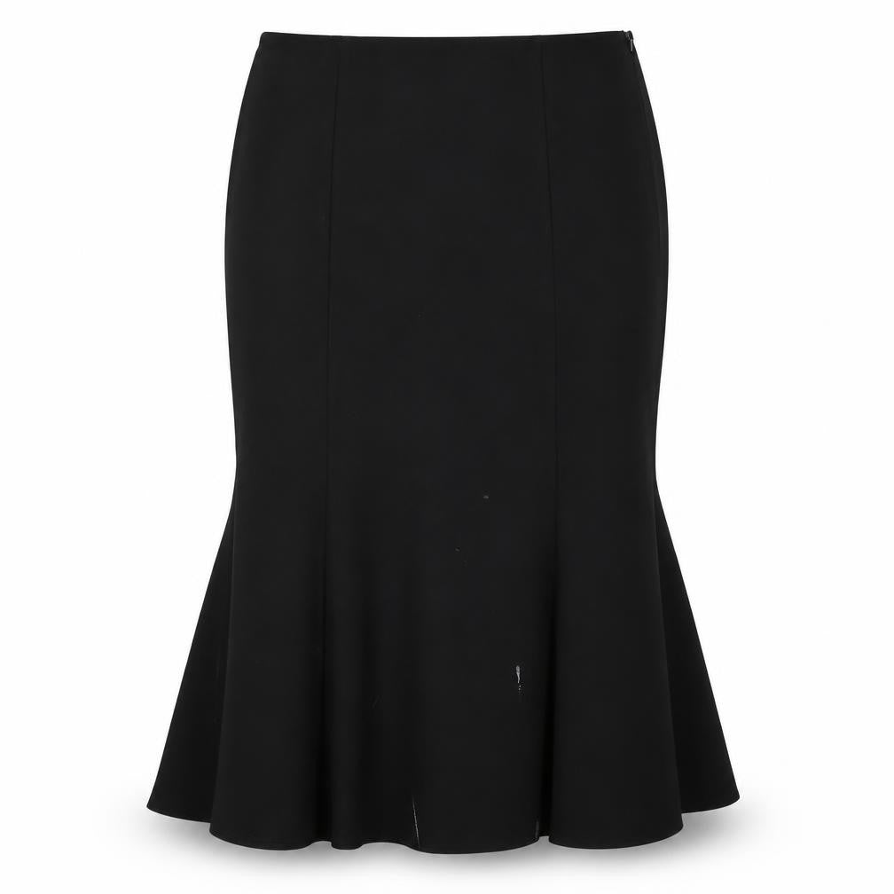 Minuet Women's Black Midi Trumpet Skirt Size 14