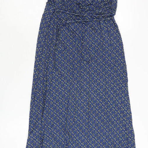 Oasis Women’s Blue Floral Maxi Dress, Strappy Sleeve, M