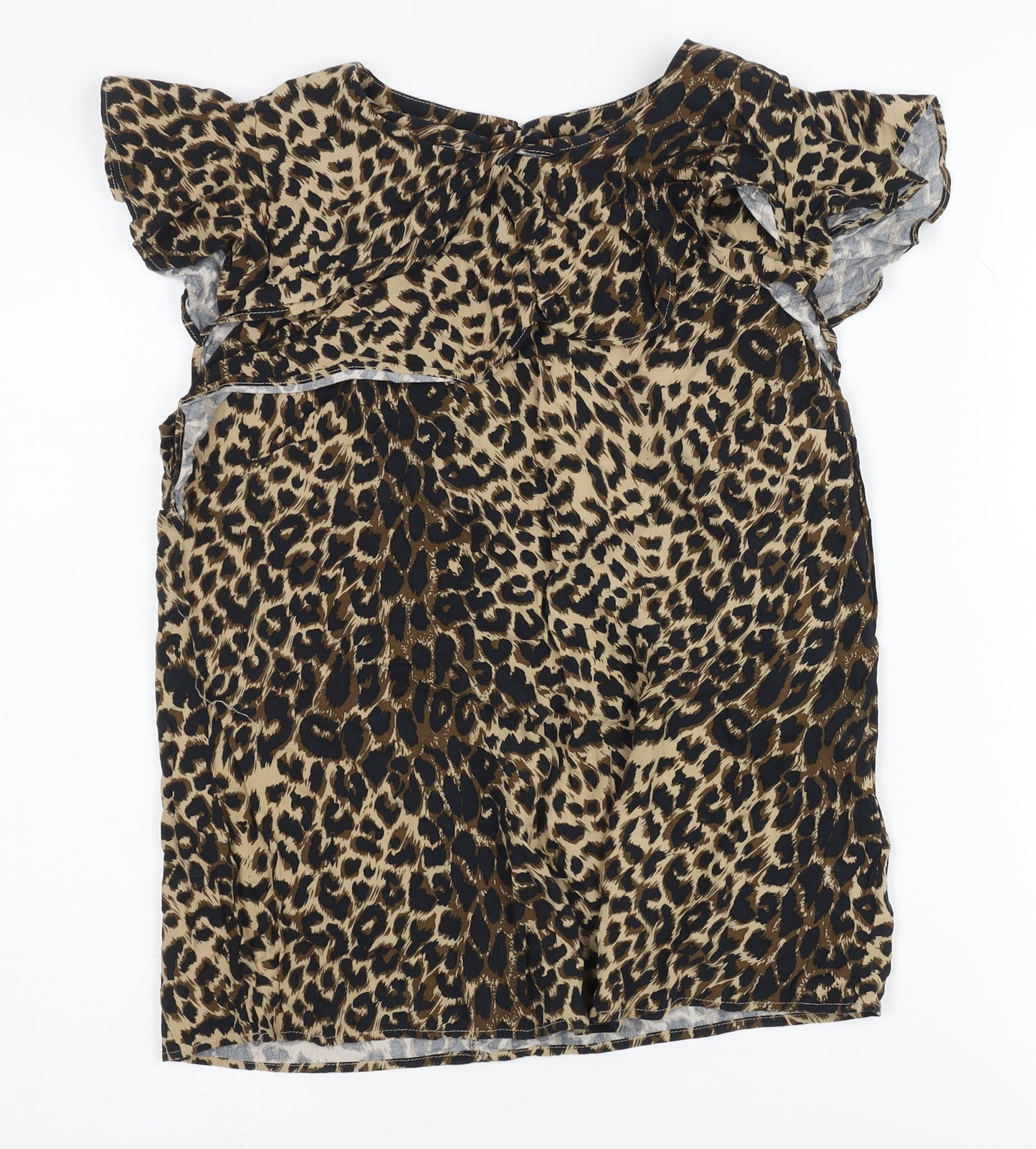 Oasis Women's Multicoloured Leopard Blouse Size 10