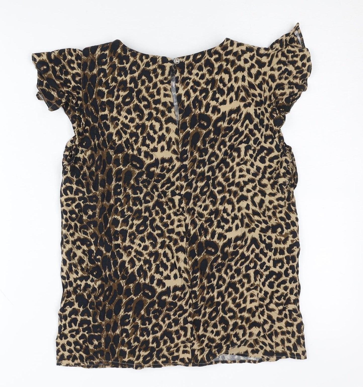 Oasis Women's Multicoloured Leopard Blouse Size 10