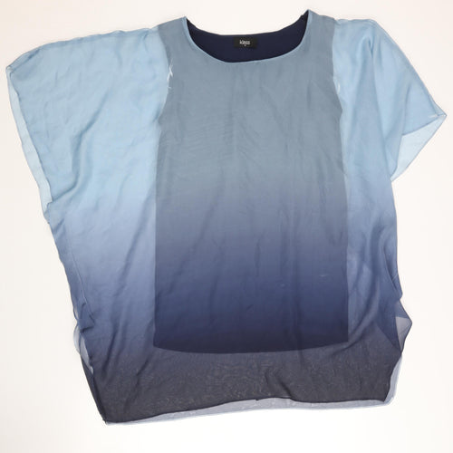 Klass Women's Blue Round Neck Dolman Sleeve Blouse - M