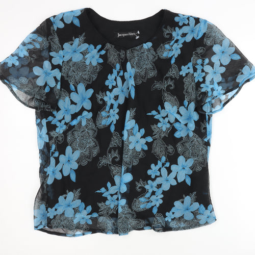Jacques Vert Women's Black Floral Blouse Size 14