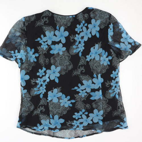 Jacques Vert Women's Black Floral Blouse Size 14