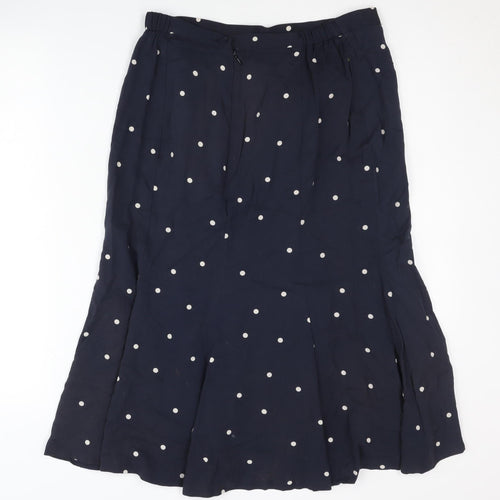 Cotswold Collections Women's Blue Midi Polka Dot Skirt Size 12