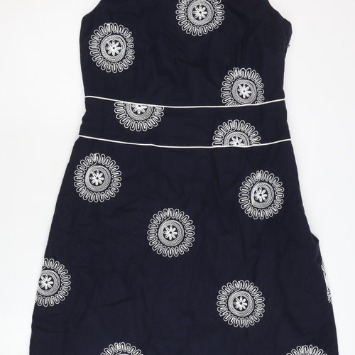 Boden Women's Blue Embroidered Sleeveless Dress Size 14
