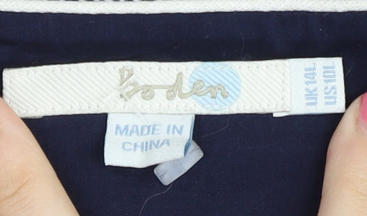 Boden Women's Blue Embroidered Sleeveless Dress Size 14