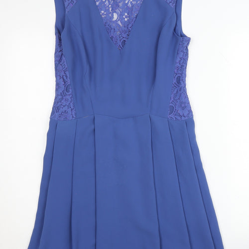 Oasis Women's Blue A-Line Lace Dress Size 12