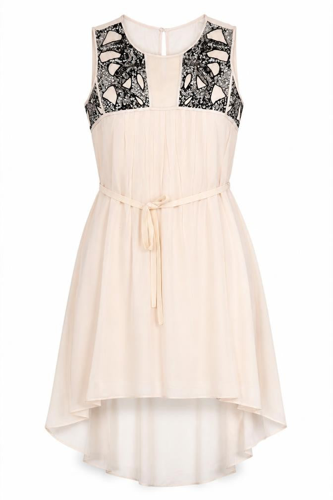 Spotlight by Warehouse Women’s Beige A-Line Dress, Size 12