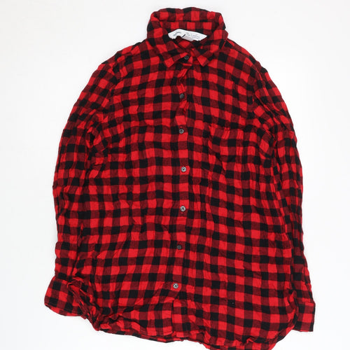 Old Navy Women’s Red Check Button-Up Shirt, Size S