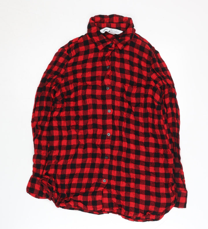 Old Navy Women’s Red Check Button-Up Shirt, Size S