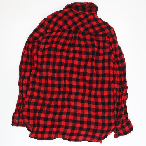 Old Navy Women’s Red Check Button-Up Shirt, Size S