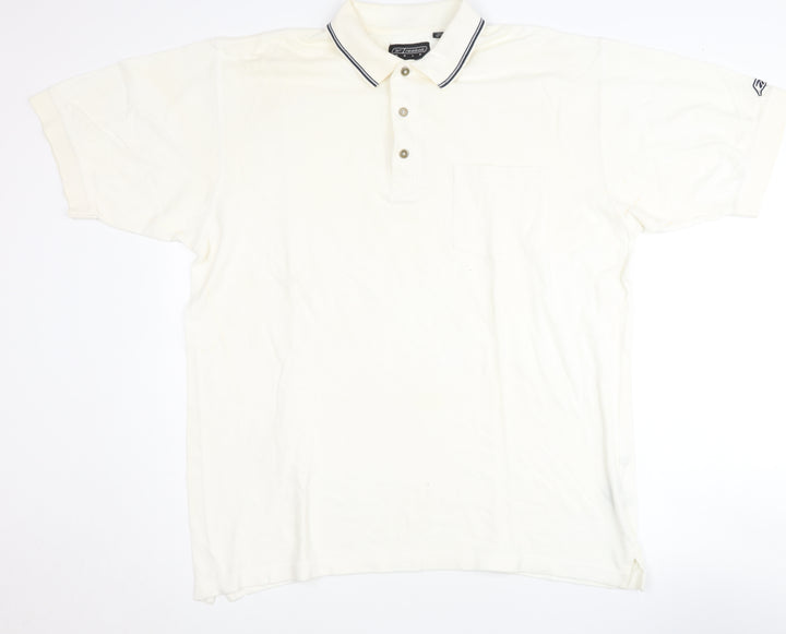 Reebok Golf Men's White Polo Shirt, Medium, Cotton