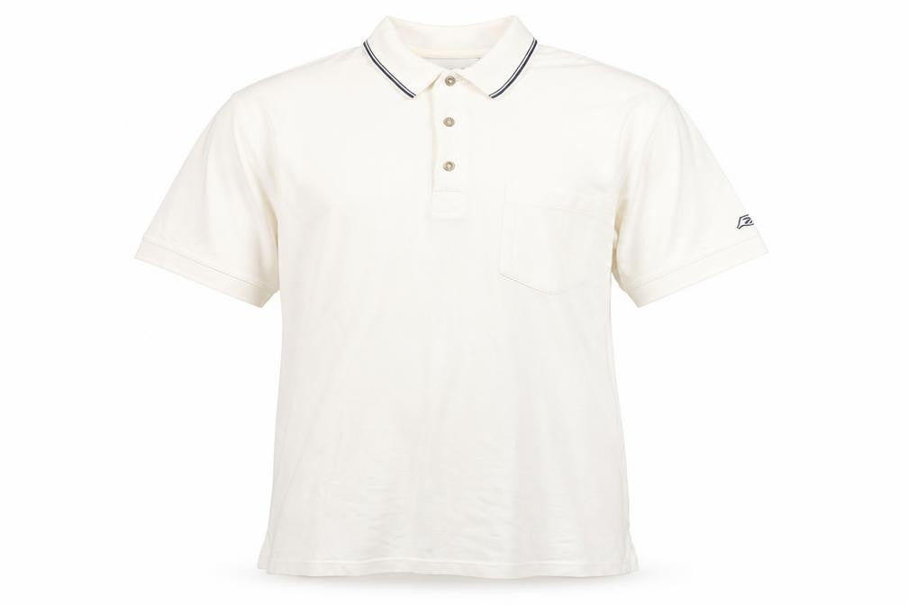 Front view of Reebok Golf Men's White Polo Shirt, Medium, Cotton