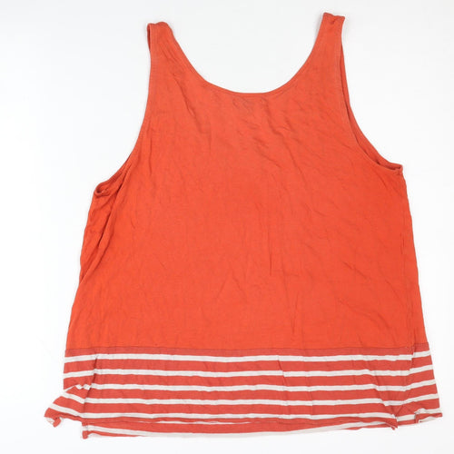 Gap Women's Orange Tank Top L Striped Casual