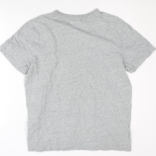 Fred Perry Men's Grey T-Shirt L Short Sleeve Logo