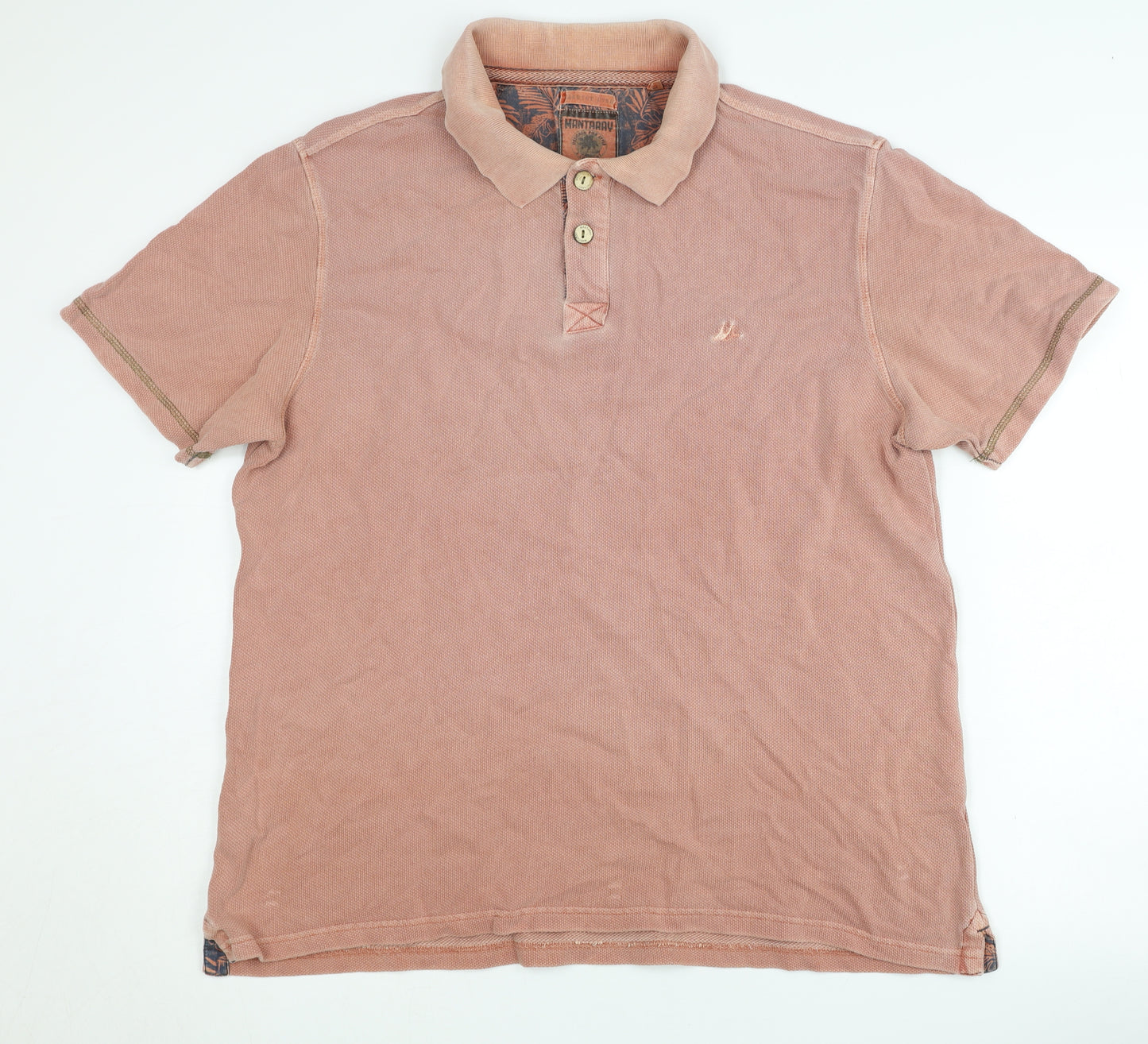 Mantaray Men's Pink Cotton Polo Shirt L