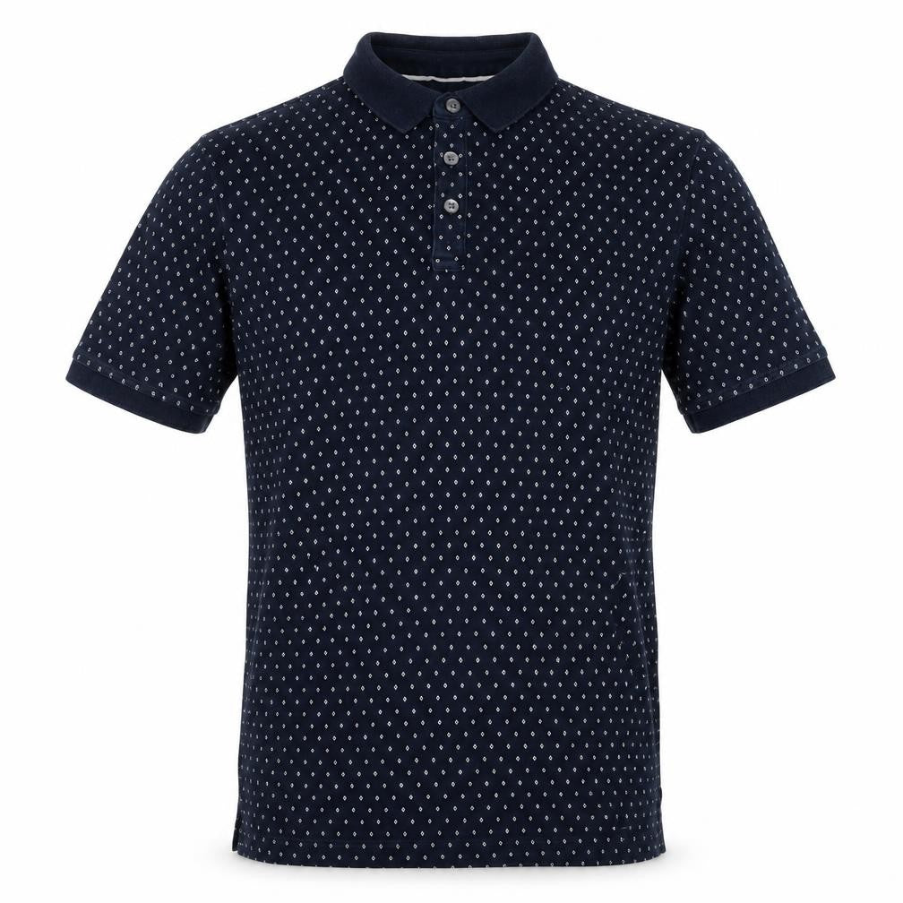 Front view of Paul Costelloe Men's Black Geometric Polo S