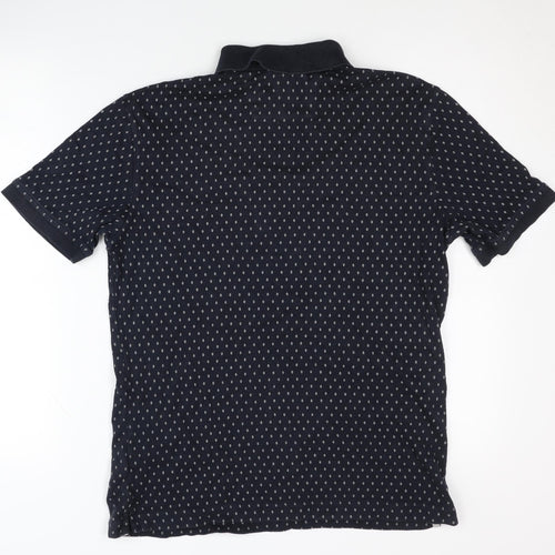 Paul Costelloe Men's Black Geometric Polo S