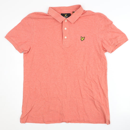 Lyle & Scott Men's Pink Polo Shirt in L, Short Sleeve