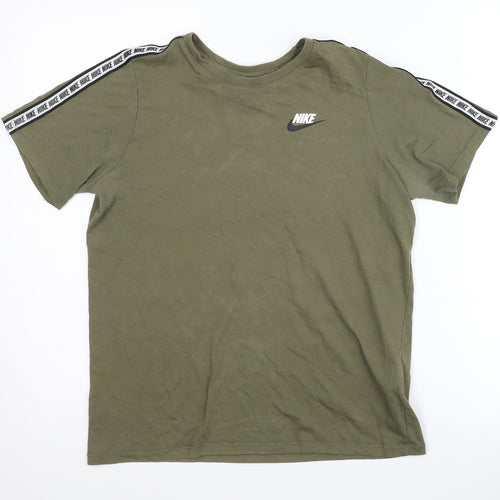 Nike Boys Green T-Shirt L Size Short Sleeve Logo