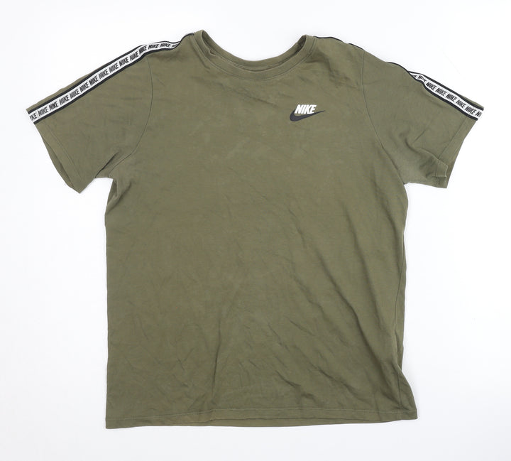 Nike Boys Green T-Shirt L Size Short Sleeve Logo