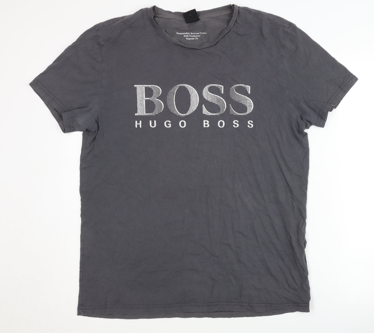 Hugo Boss Men's Grey Cotton T-Shirt Size L