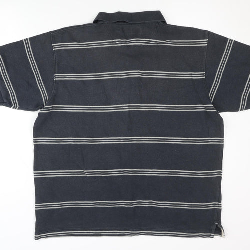 Maine New England Men's Blue L Polo Striped Shirt