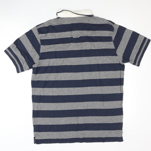 GANT Men's Blue Striped Polo, Size L, Cotton Classic Style
