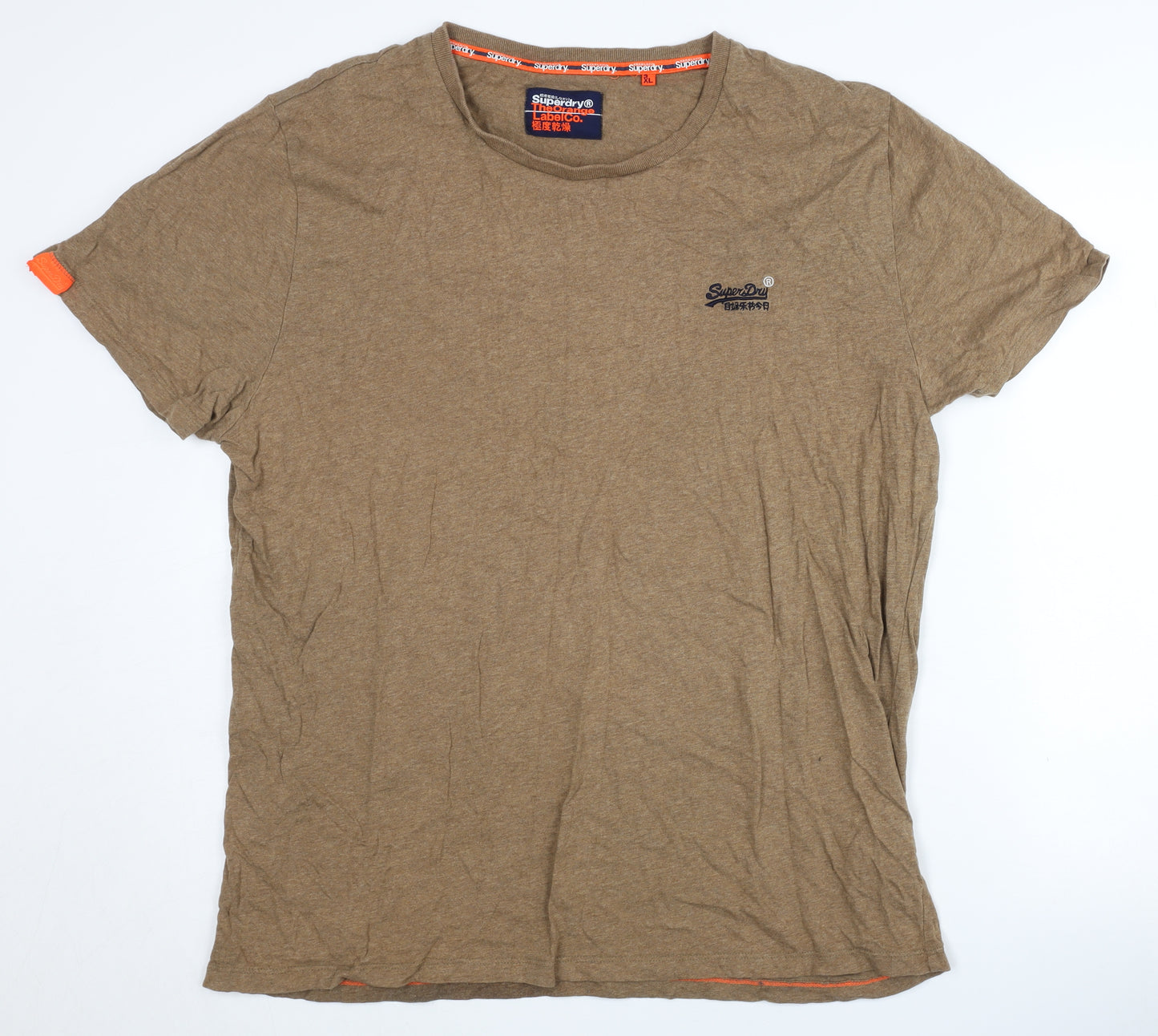 Superdry Men's Beige 3XL Cotton Crew Neck T-Shirt