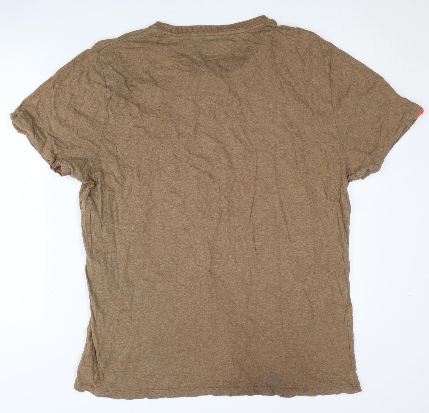Superdry Men's Beige 3XL Cotton Crew Neck T-Shirt