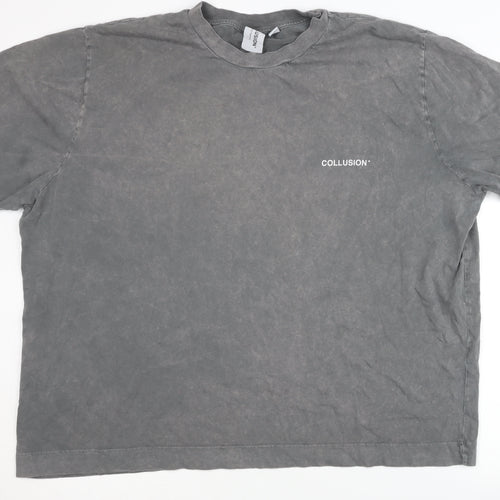 Collusion Grey Unisex T-Shirt, Size 20, Artistic Print