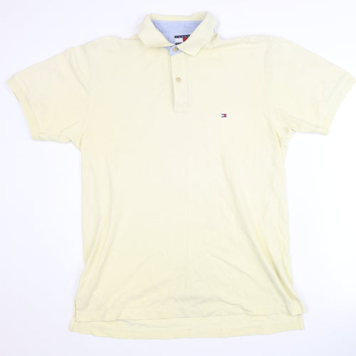 Tommy Hilfiger Men's Beige Polo Shirt Medium