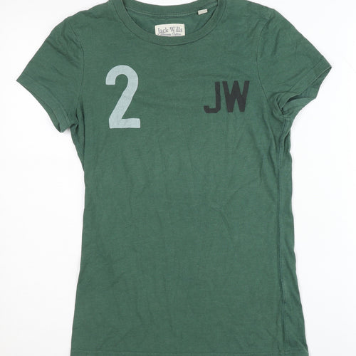 Jack Wills Women’s Green Slim Fit T-Shirt Size 8