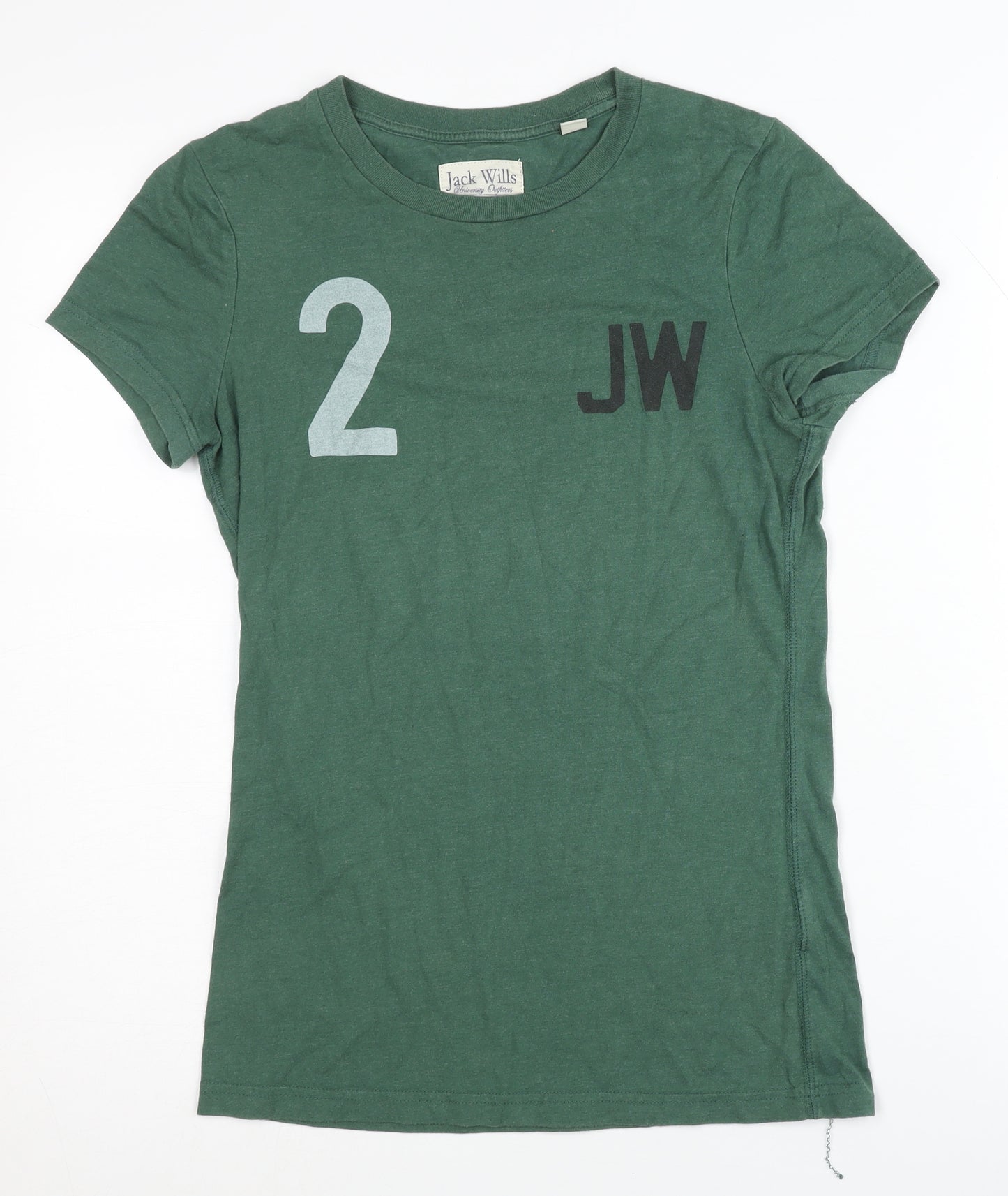 Jack Wills Women’s Green Slim Fit T-Shirt Size 8
