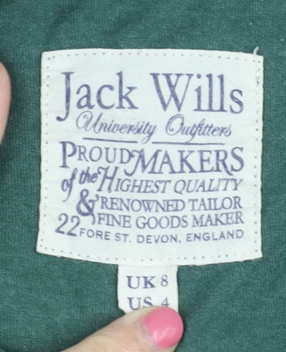 Jack Wills Women’s Green Slim Fit T-Shirt Size 8